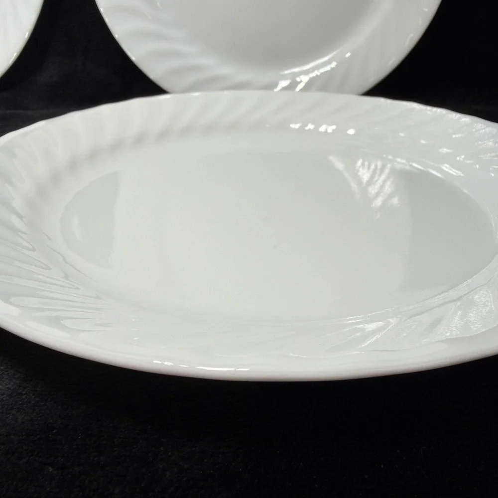 Corelle ENHANCEMENTS Winter Frost White Swirl Dinner Plates‎ 10